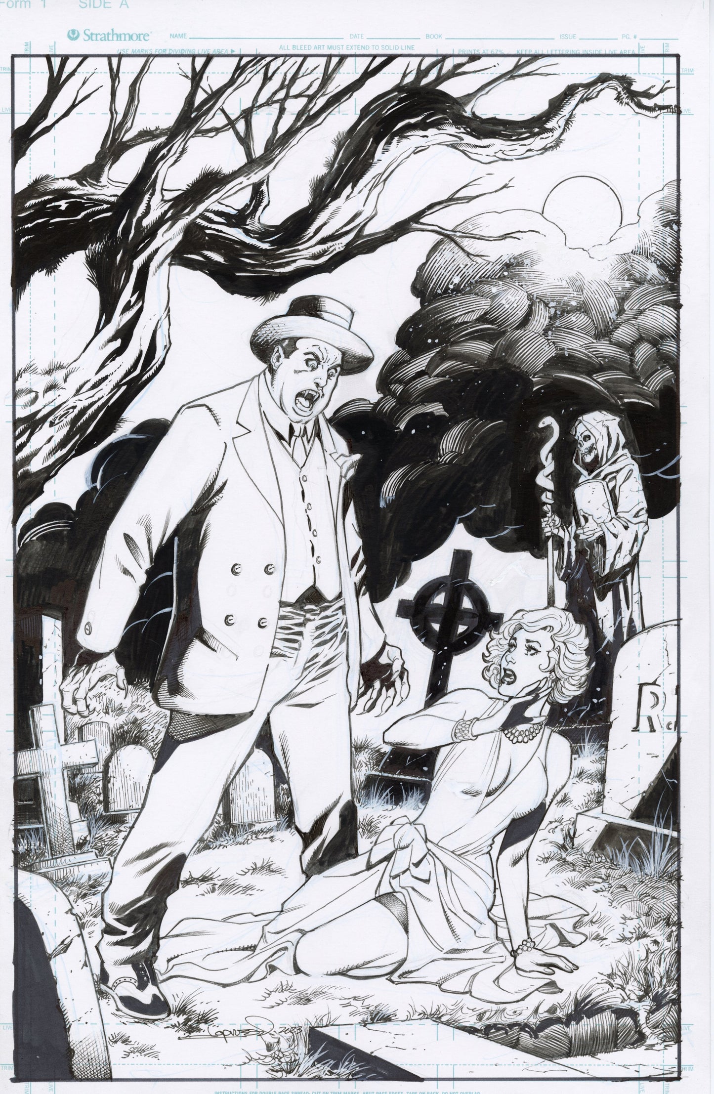 AL CAPONE, VAMPIRE #2 Cover: Lopresti pencils and inks.