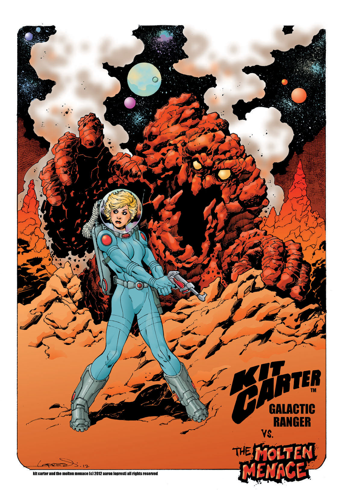 Kit Carter vs. The Molten Menace signed print.