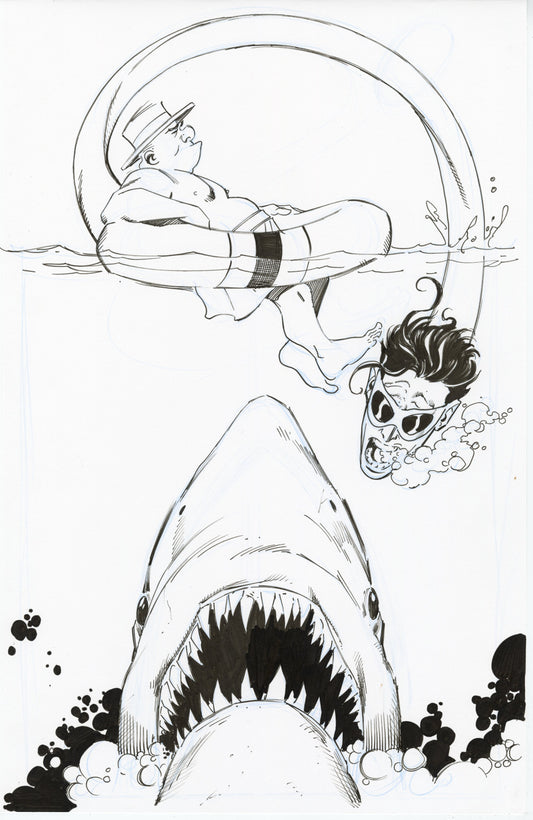 JAWS and Plastic Man original sketch