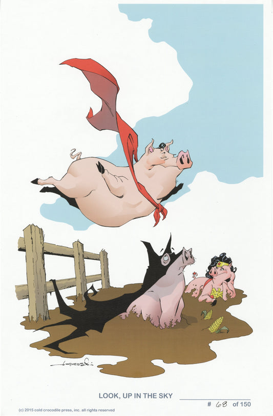 LOOK, UP IN THE SKY  signed and numbered limited edition print.
