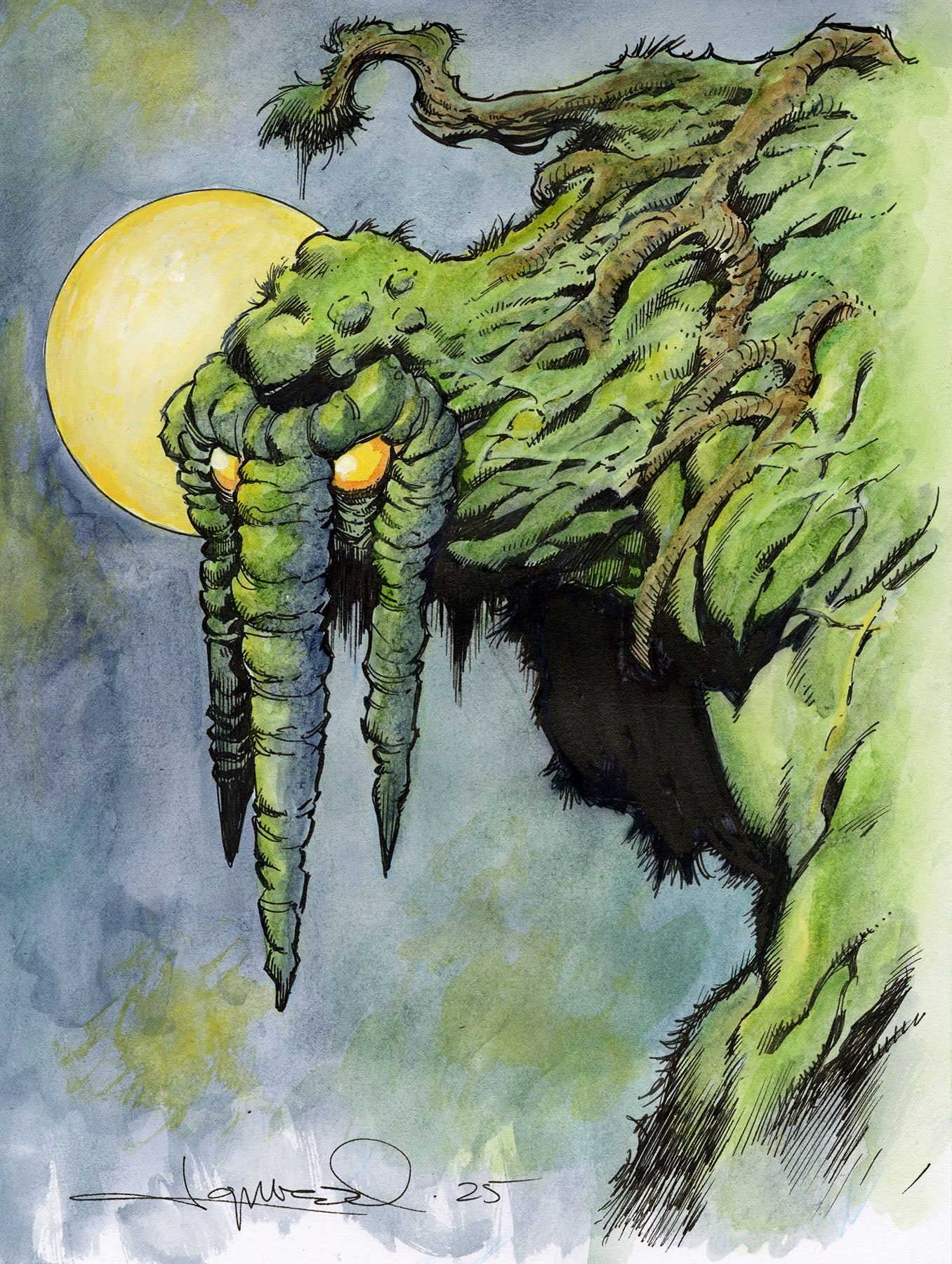 MAN-THING Watercolor Sketch
