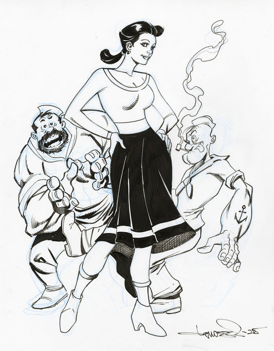 Popeye and Olive Oyl Original Sketch