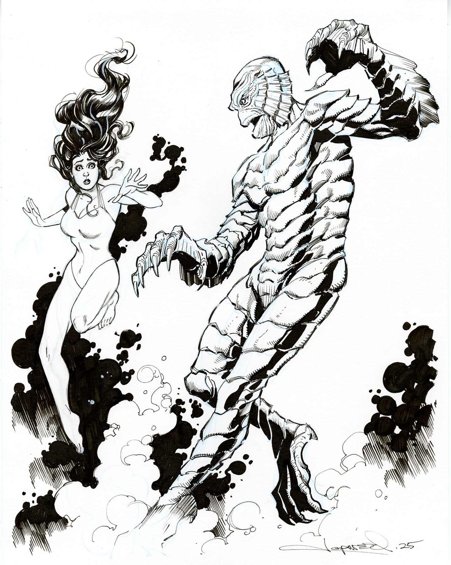 CREATURE FROM THE BLACK LAGOON original sketch
